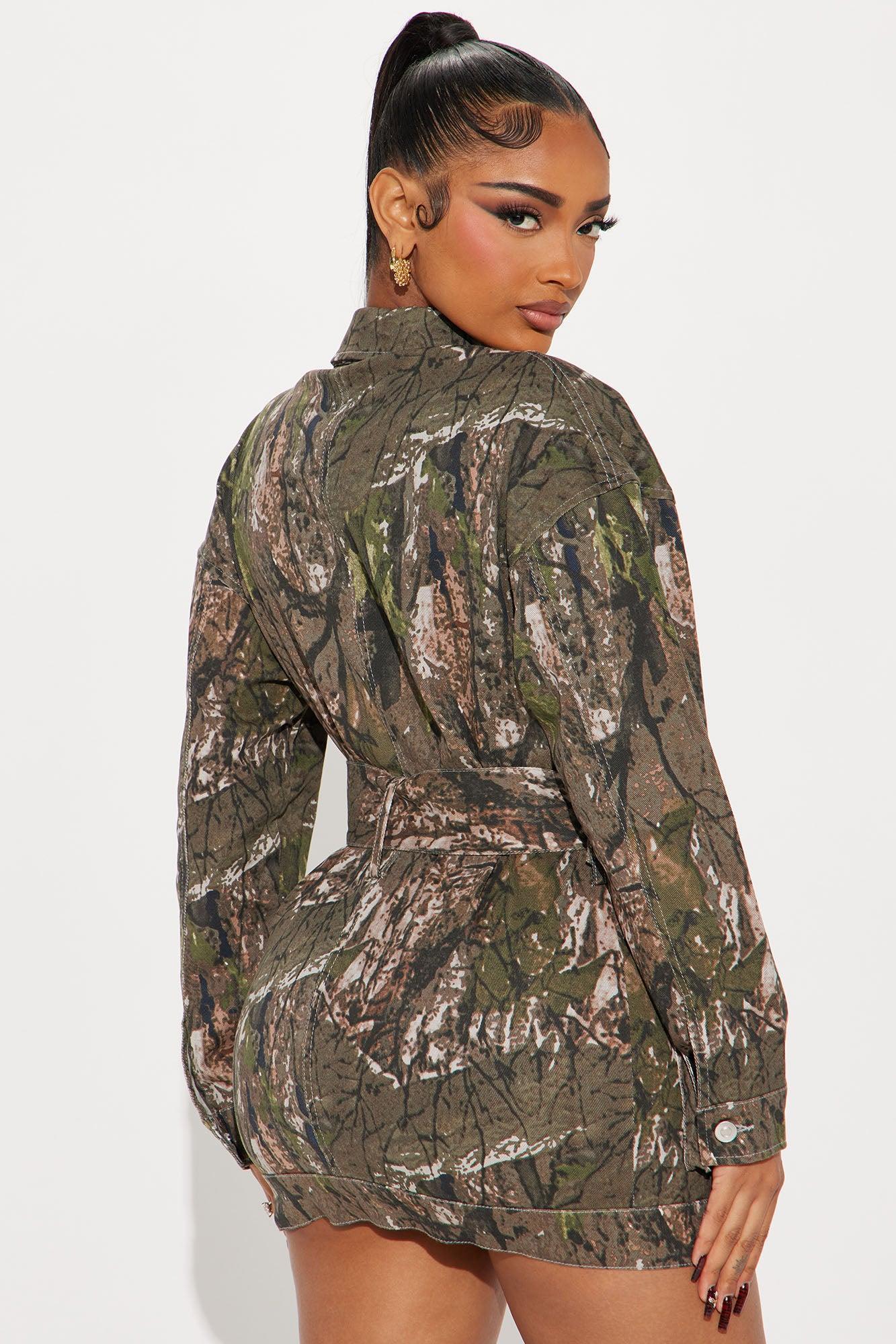 Stephanie Denim Mini Dress - Olive/combo Product Image