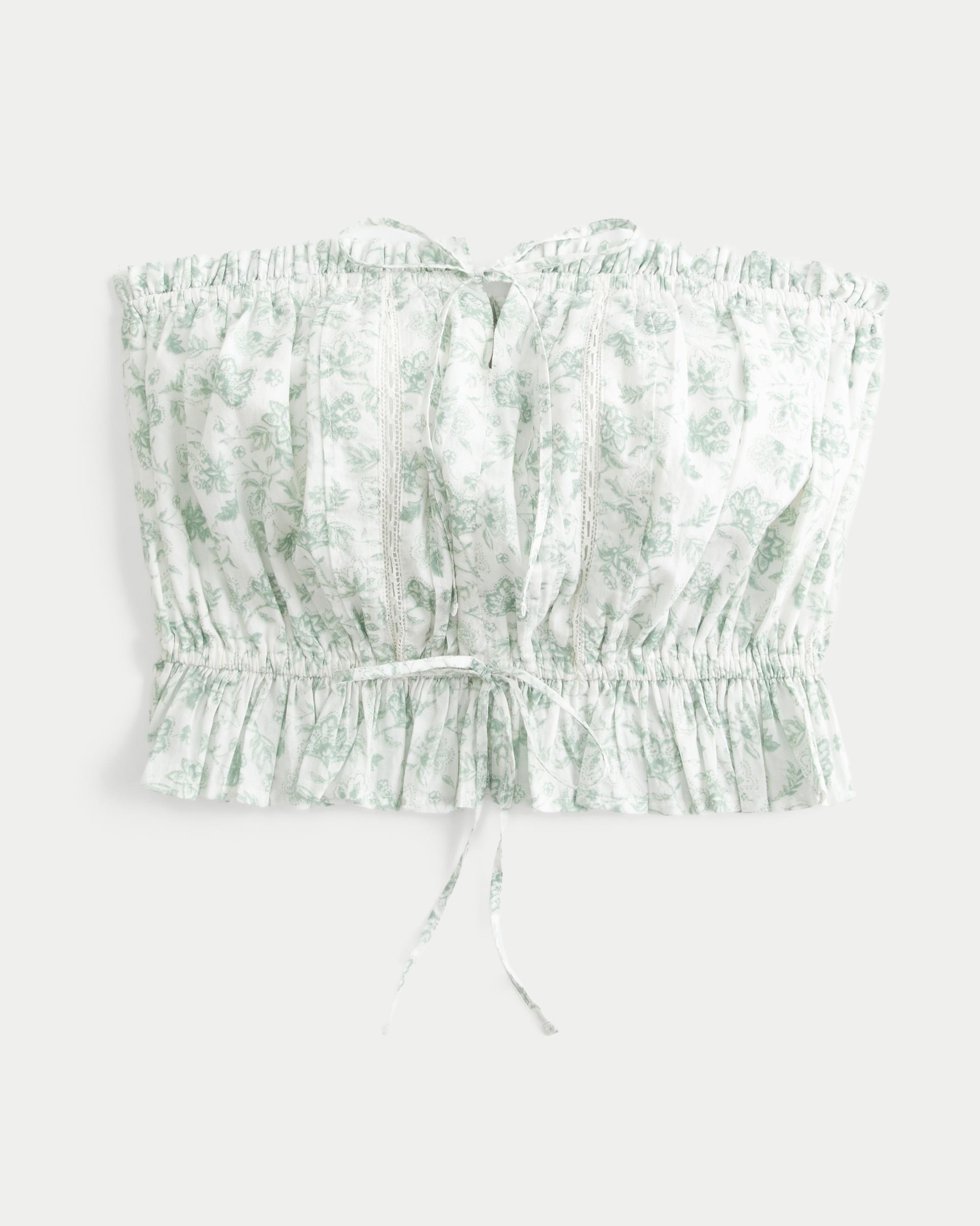 Easy Crop Strapless Lace Inset Tube Top Product Image