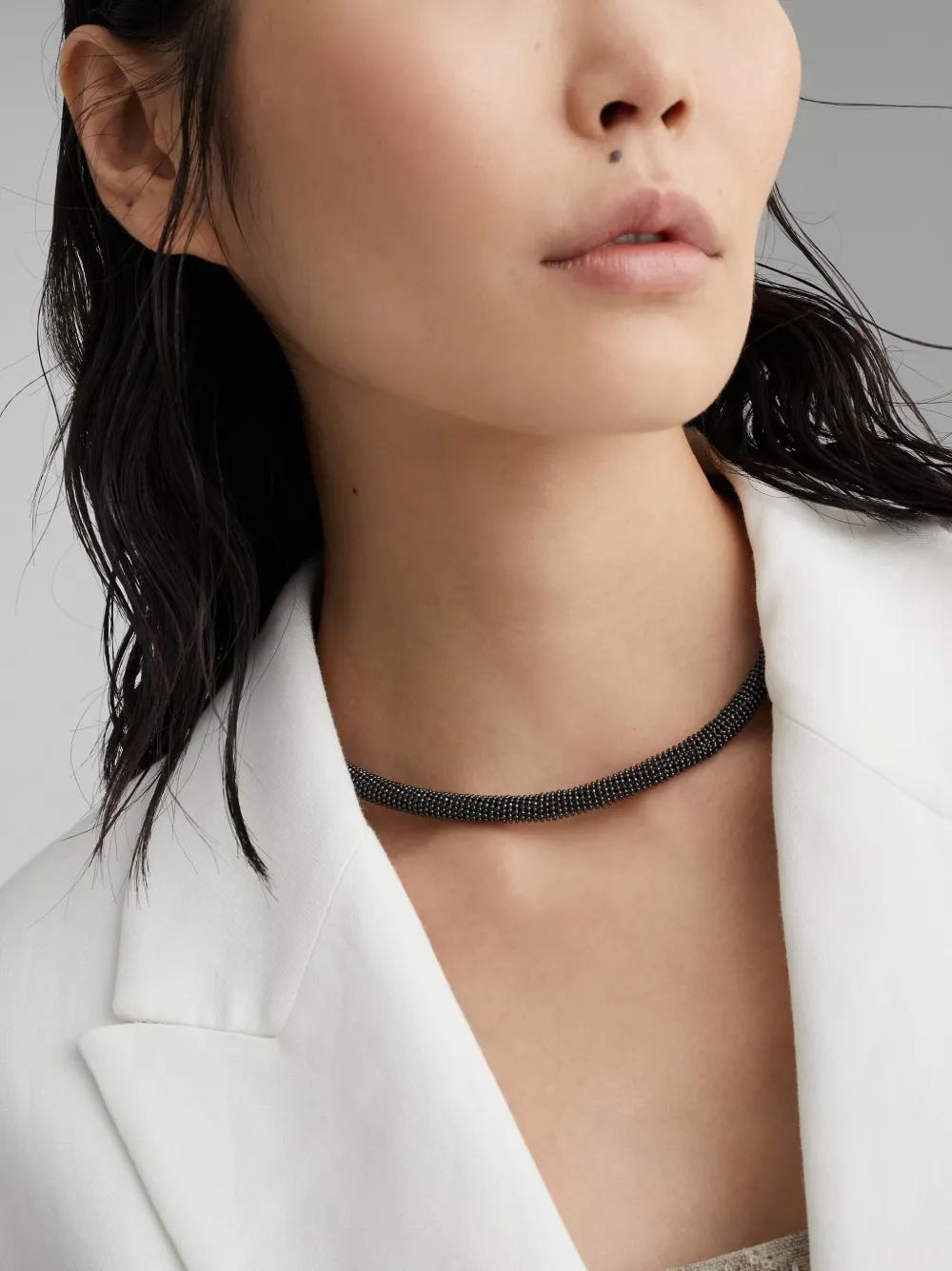 BRUNELLO CUCINELLI Micro Bead Choker In Black Product Image