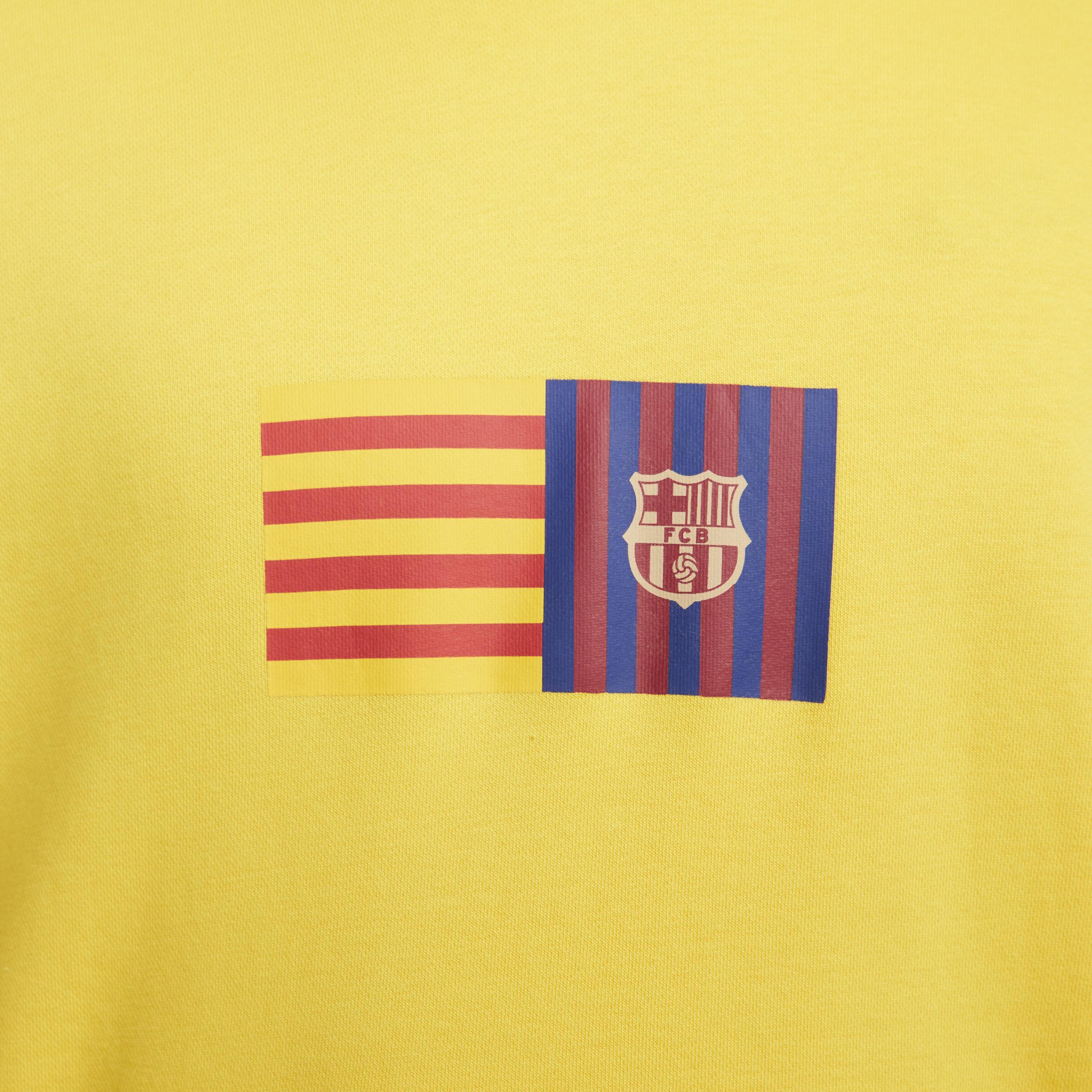 Mens Nike Yellow Barcelona Club Logo Pullover Hoodie Product Image