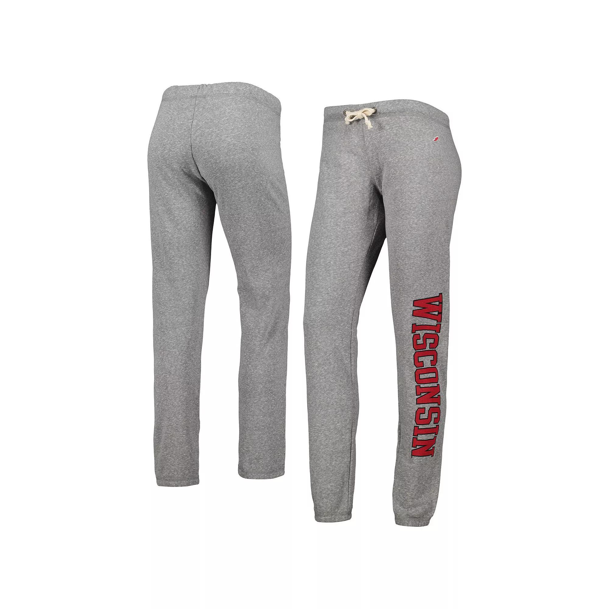 Women's League Collegiate Wear Heather Gray Wisconsin Badgers Victory Springs Tri-Blend Jogger Pants, Size: XL, Grey Product Image