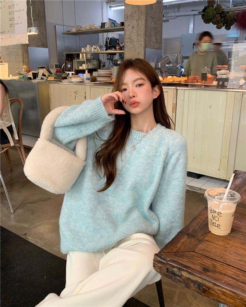 Round Neck Plain Button-Up Puffer Vest / Sweater Product Image