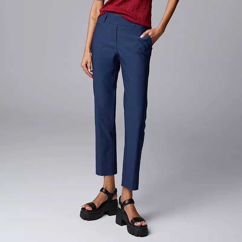 Women's Simply Vera Vera Wang Polished Twill Ankle Pants, Size: XL, Moonwalk Blue Product Image