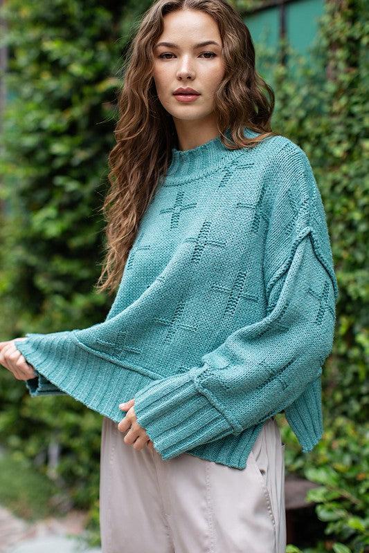 Turtle Neck Knit Top Product Image