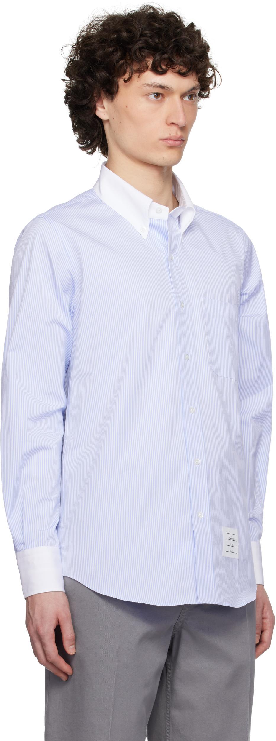 THOM BROWNE Classic Fit Cotton Button-down Shirt In Light Blue Product Image