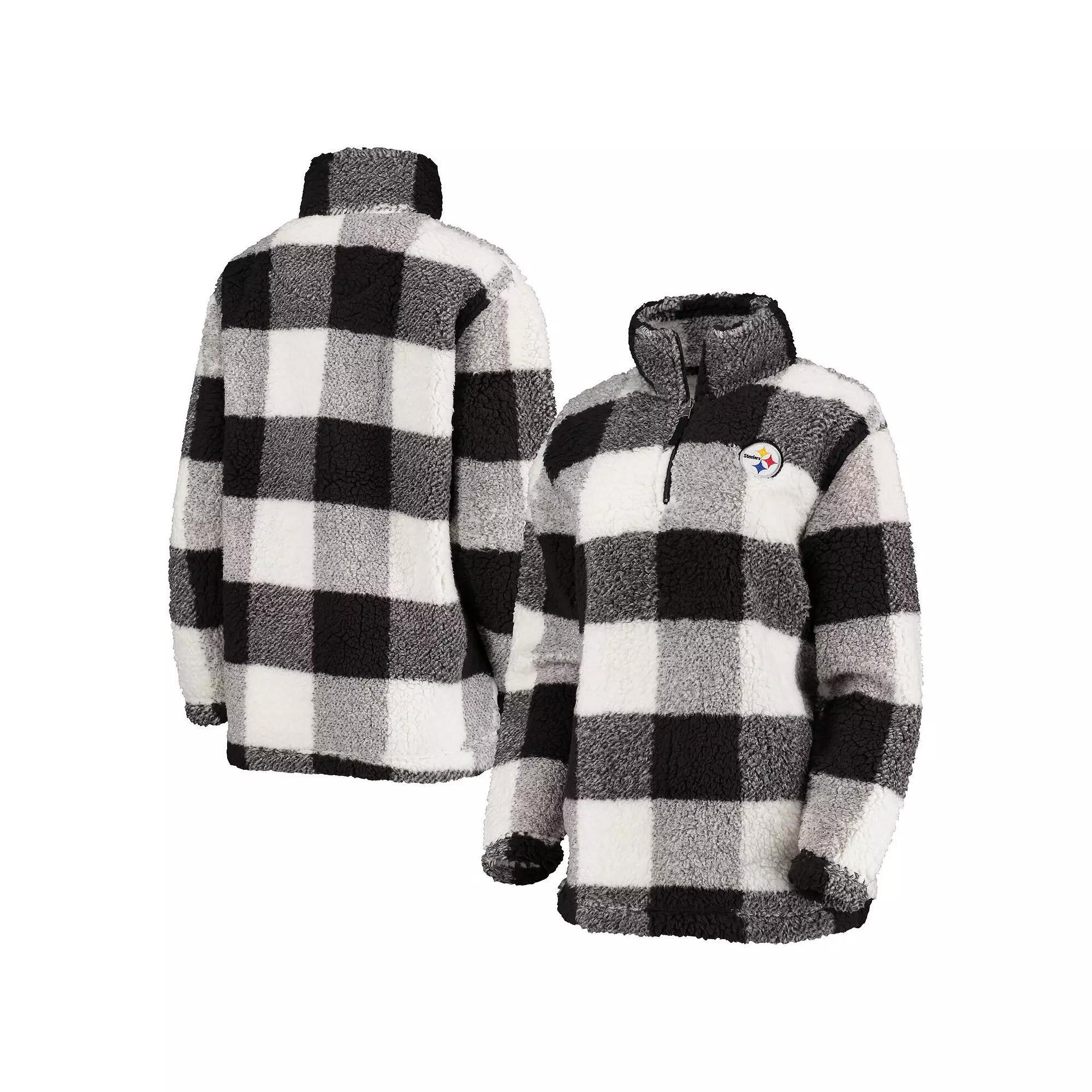 Womens G-III 4Her by Carl Banks Pittsburgh Steelers Sherpa Plaid Quarter-Zip Jacket Product Image