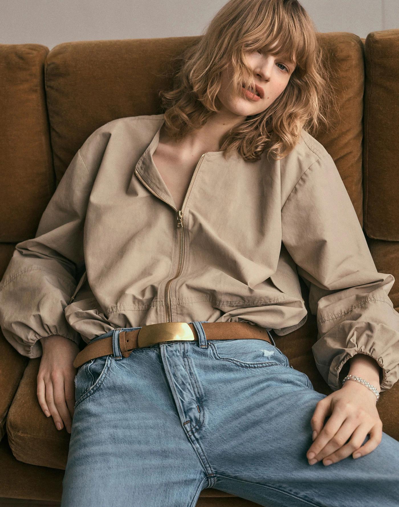 Bubble-Sleeve Bomber Jacket Product Image