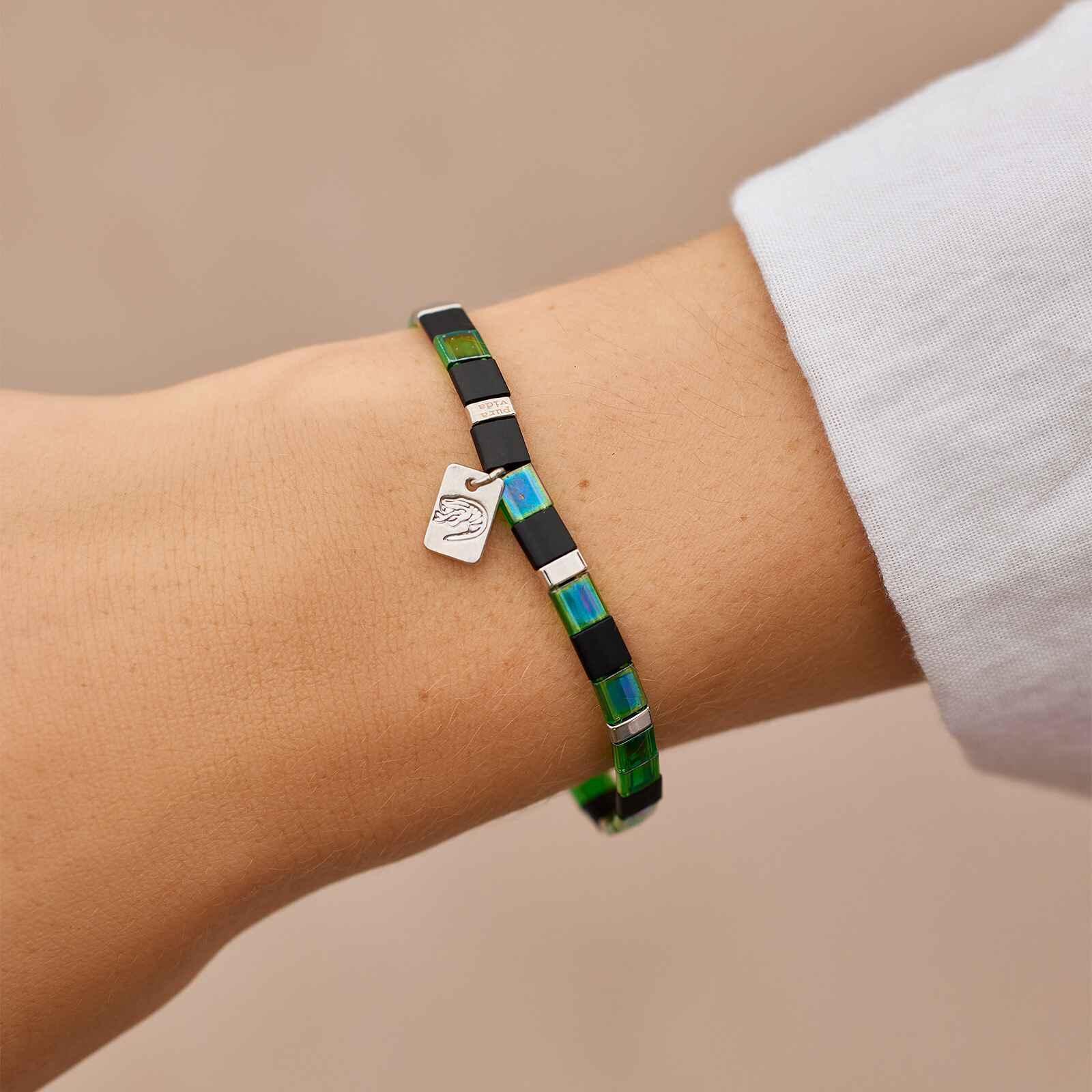 Slytherin™ Tile Bead Stretch Bracelet Male Product Image