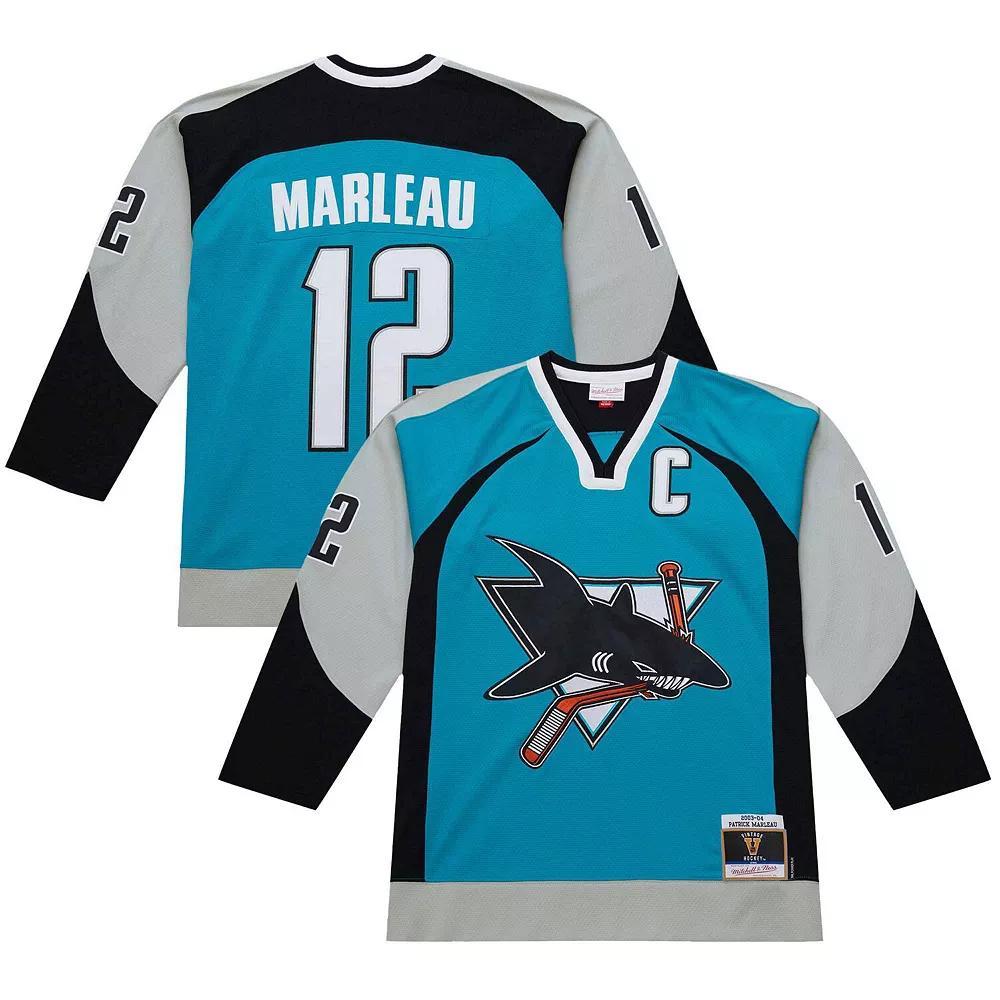 Men's Patrick Marleau Teal San Jose Sharks 2003-04 Power Play Jersey, Size: 3XL, Sks Blue Product Image