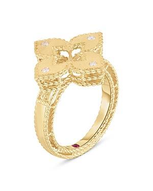 Roberto Coin 18K Yellow Gold Venetian Princess Diamond Quatrefoil Ring Product Image