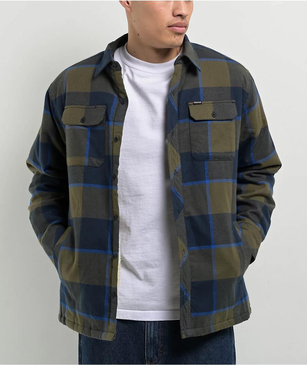 Dravus Navy Flannel Sherpa Jacket Product Image
