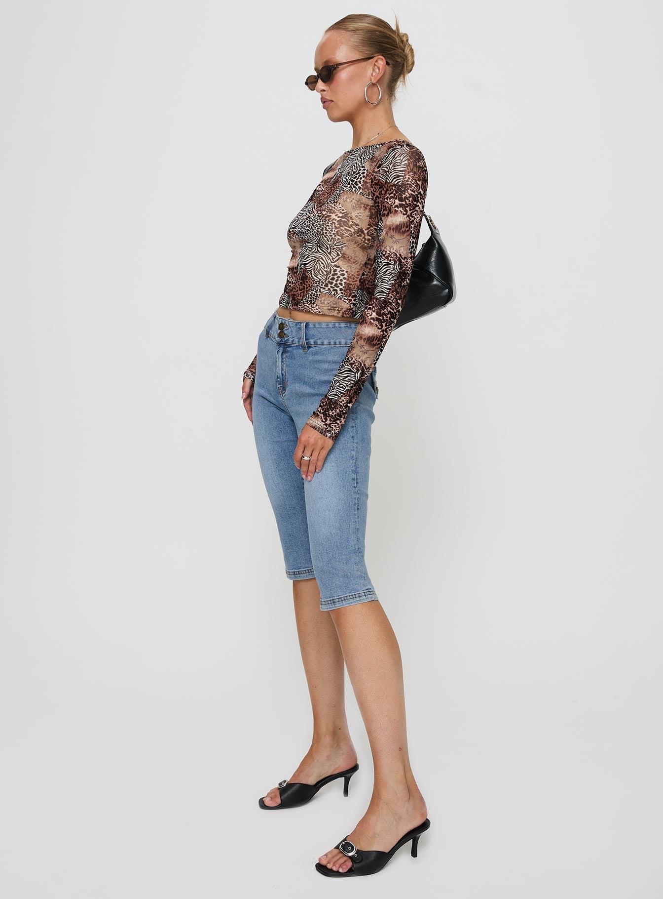 Elidi Denim 3/4 Pant Blue Product Image