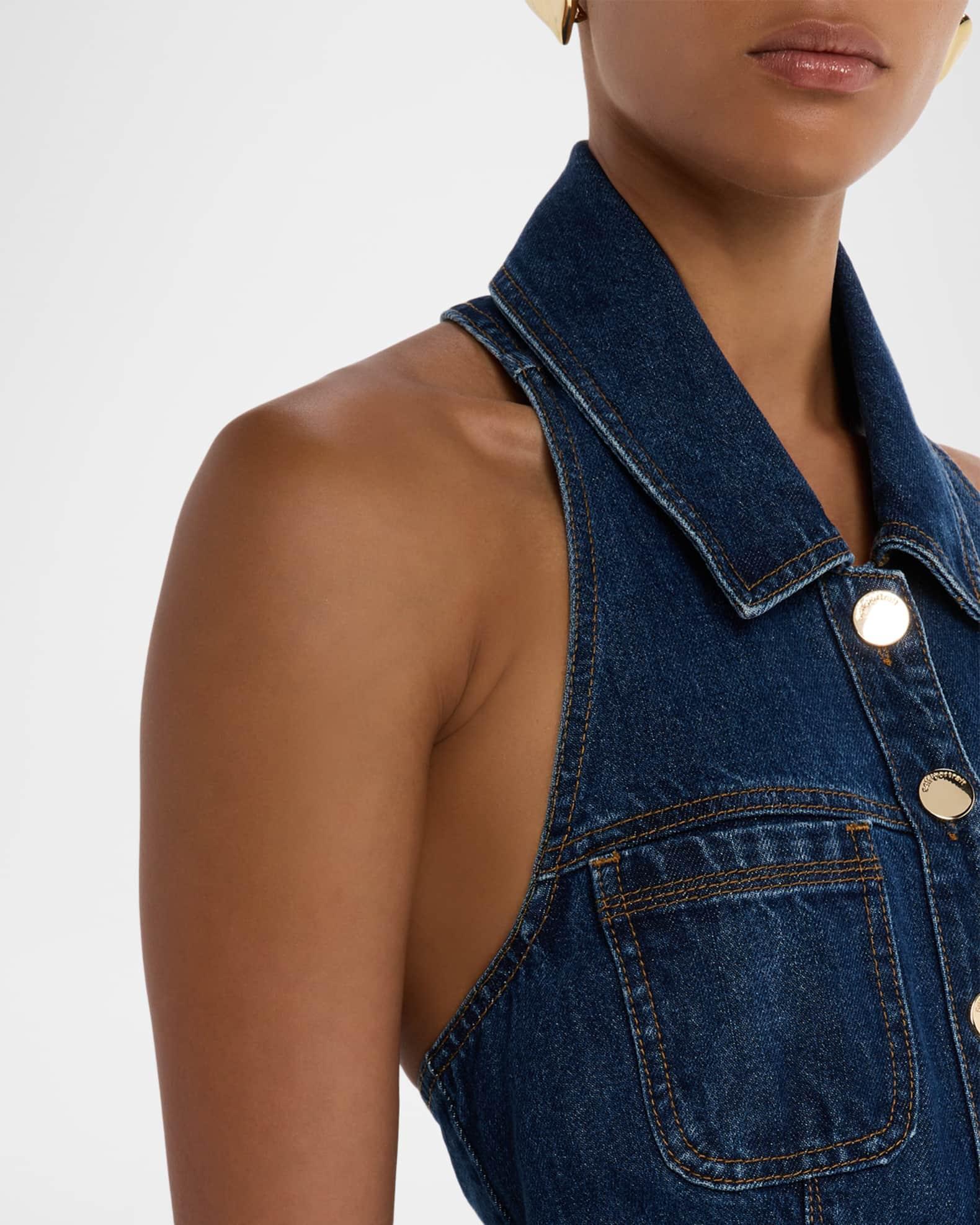 Denim Flared Mini Dress Product Image