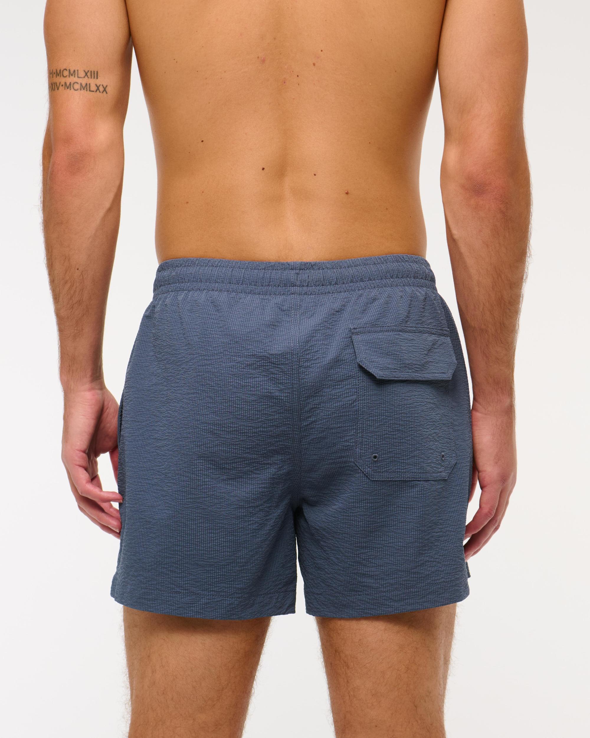 Pull-On Wide Seersucker Swim Trunk Product Image