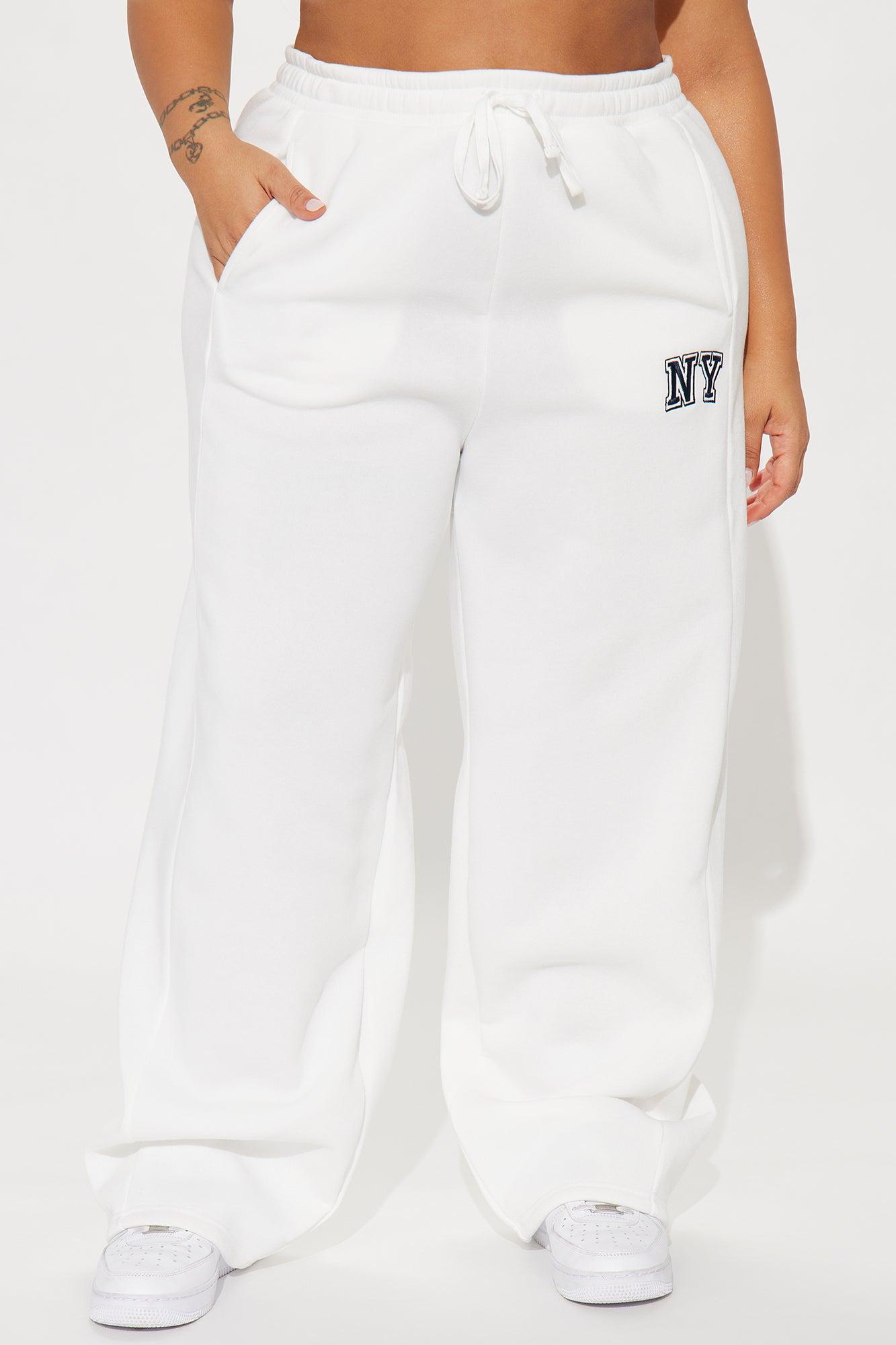 Upper East Side New York Wide Leg Pant - White Product Image