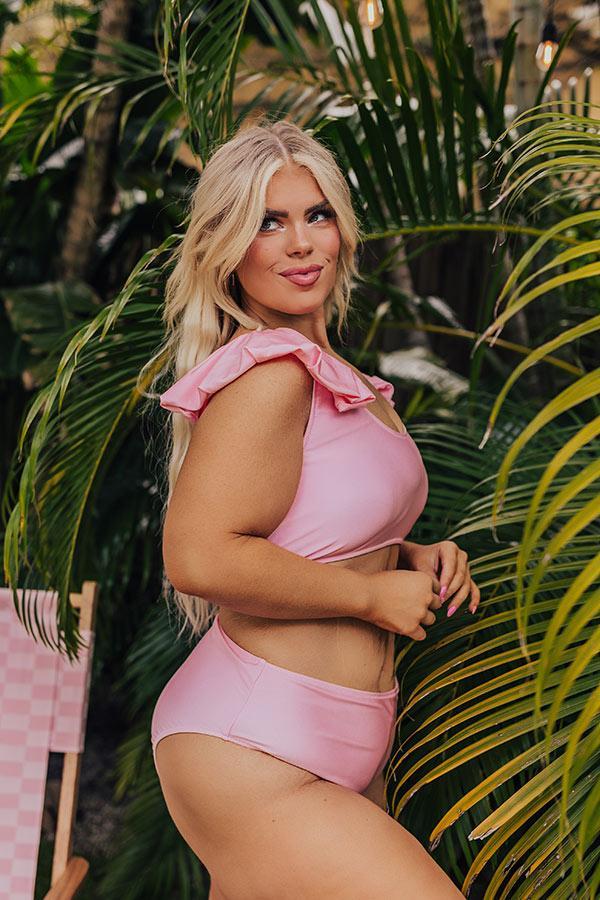 Coastal Chic Ruffle Bikini Top Curves Product Image