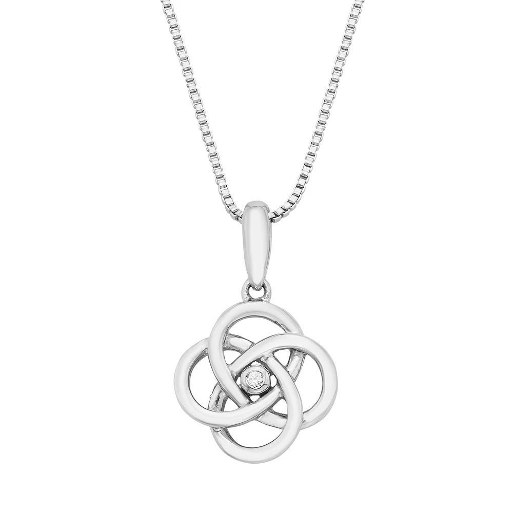 Boston Bay Diamonds Sterling Silver Diamond Accent Celtic Knot Pendant Necklace, Women's, Size: 16", Grey Product Image