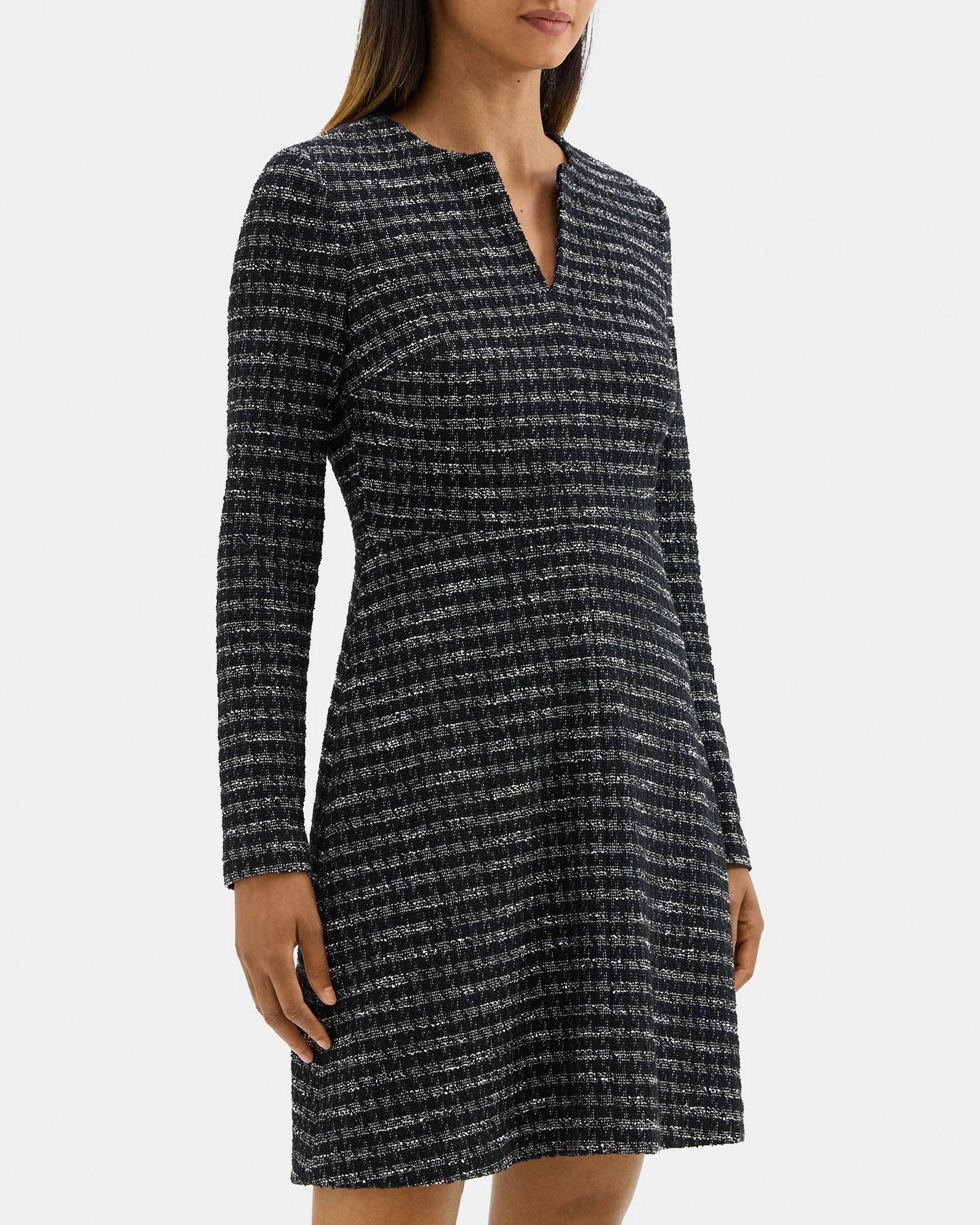 Midi Fit-and-Flare Dress in Tweed Ponte Product Image