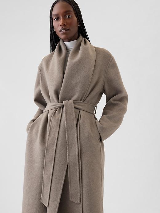 Belted Double-Faced Wool Scarf Coat Product Image