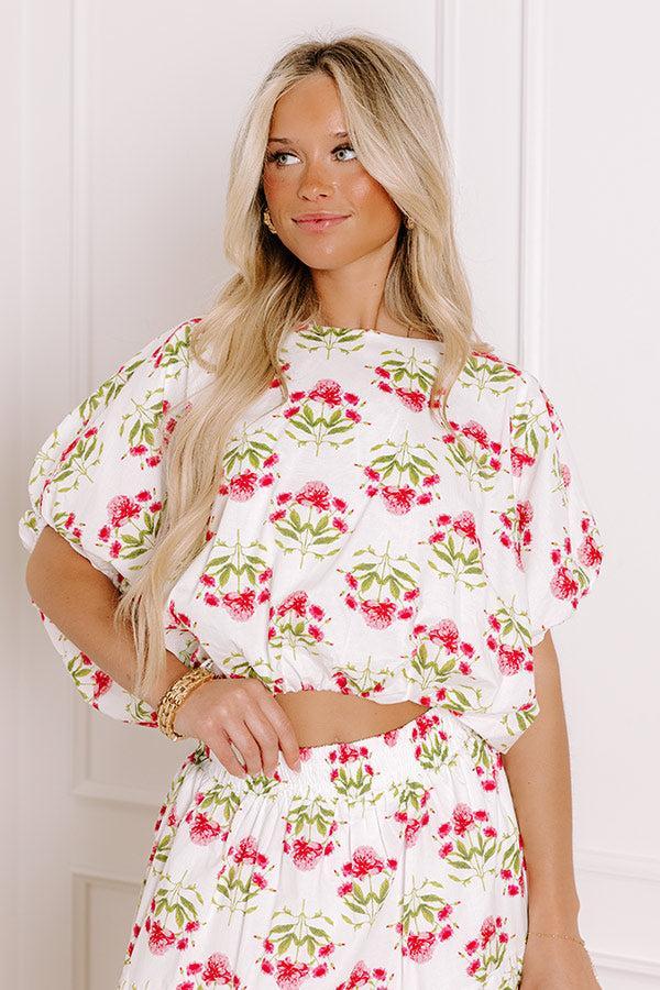 Fresh Blooms Floral Crop Top Product Image