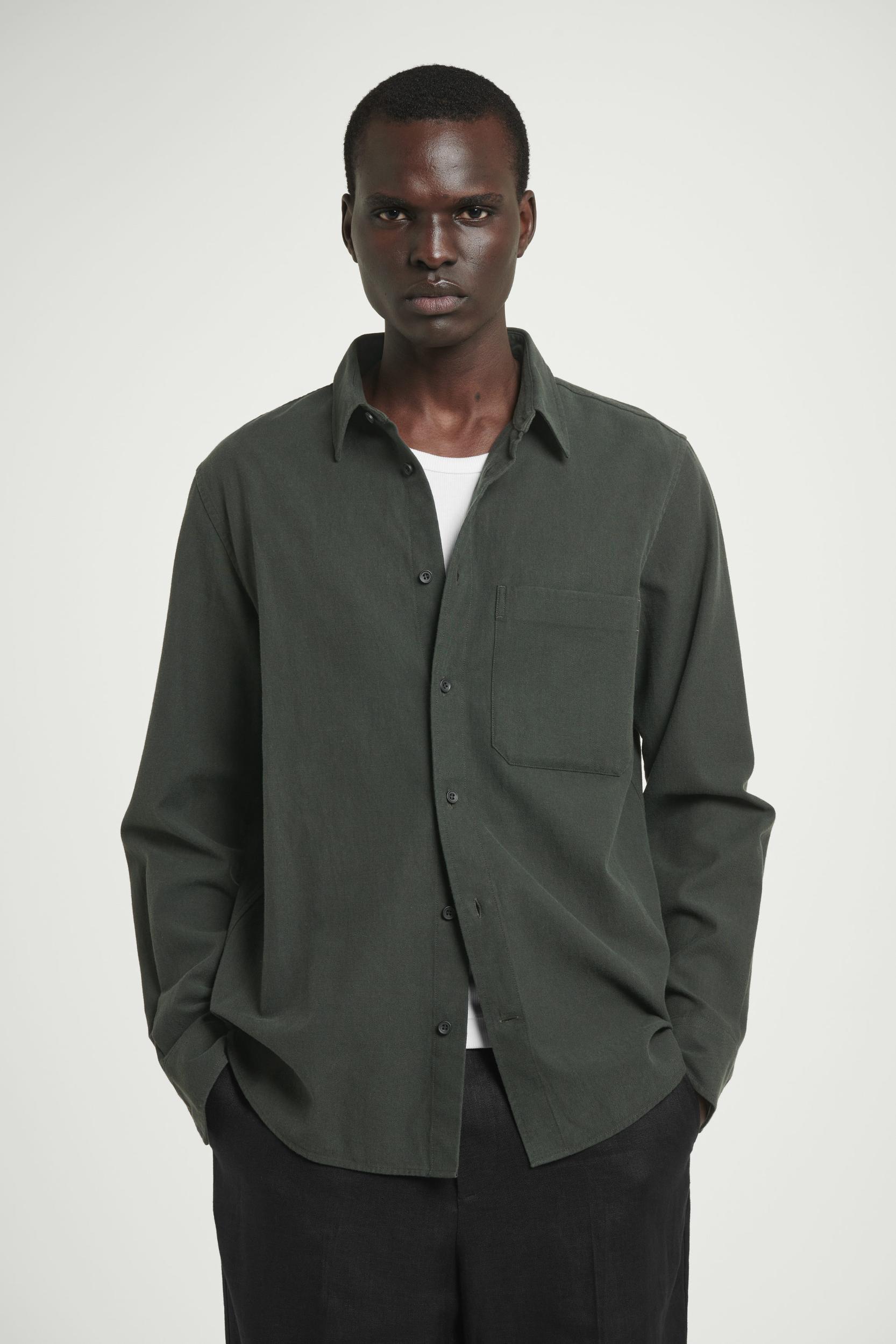 Mens SECONDSKIN Leather Full-Zip Overshirt Product Image