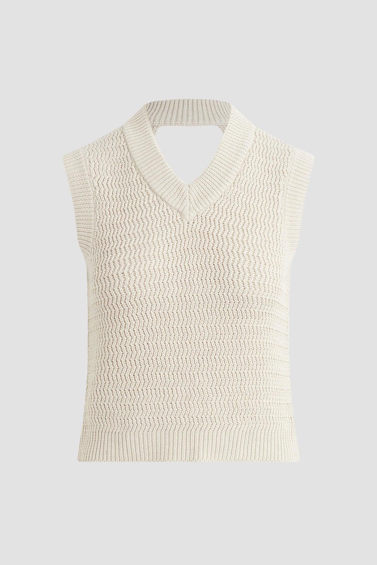 Knot Back Sleeveless Sweater Female Product Image