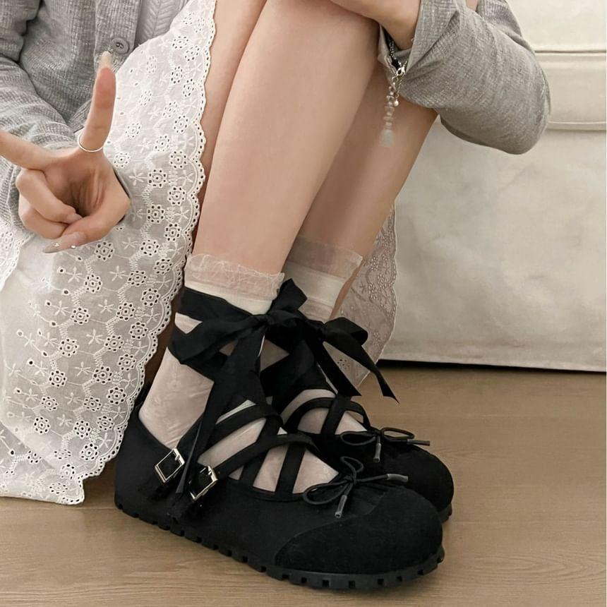 Strappy Balletcore Flats Product Image
