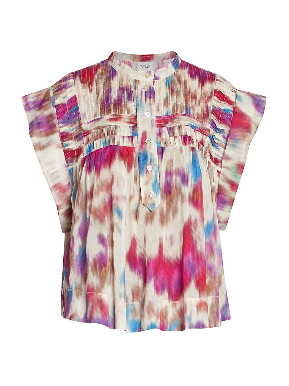 Womens Leaza Tie-Dye Pleated Top Product Image