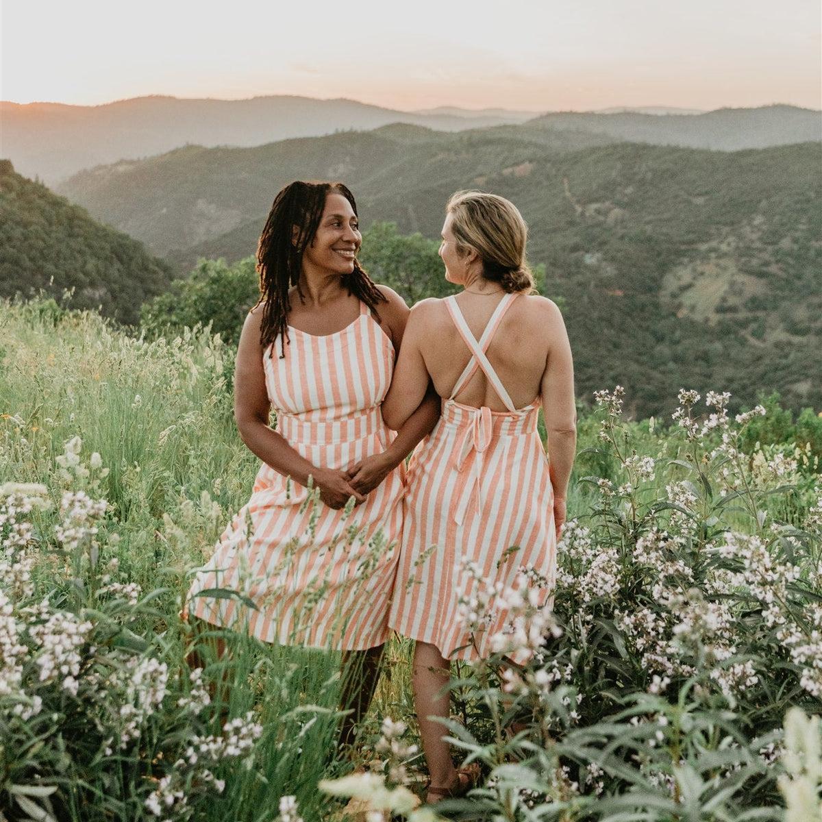 Juniper Dress in Pink Stripe Product Image