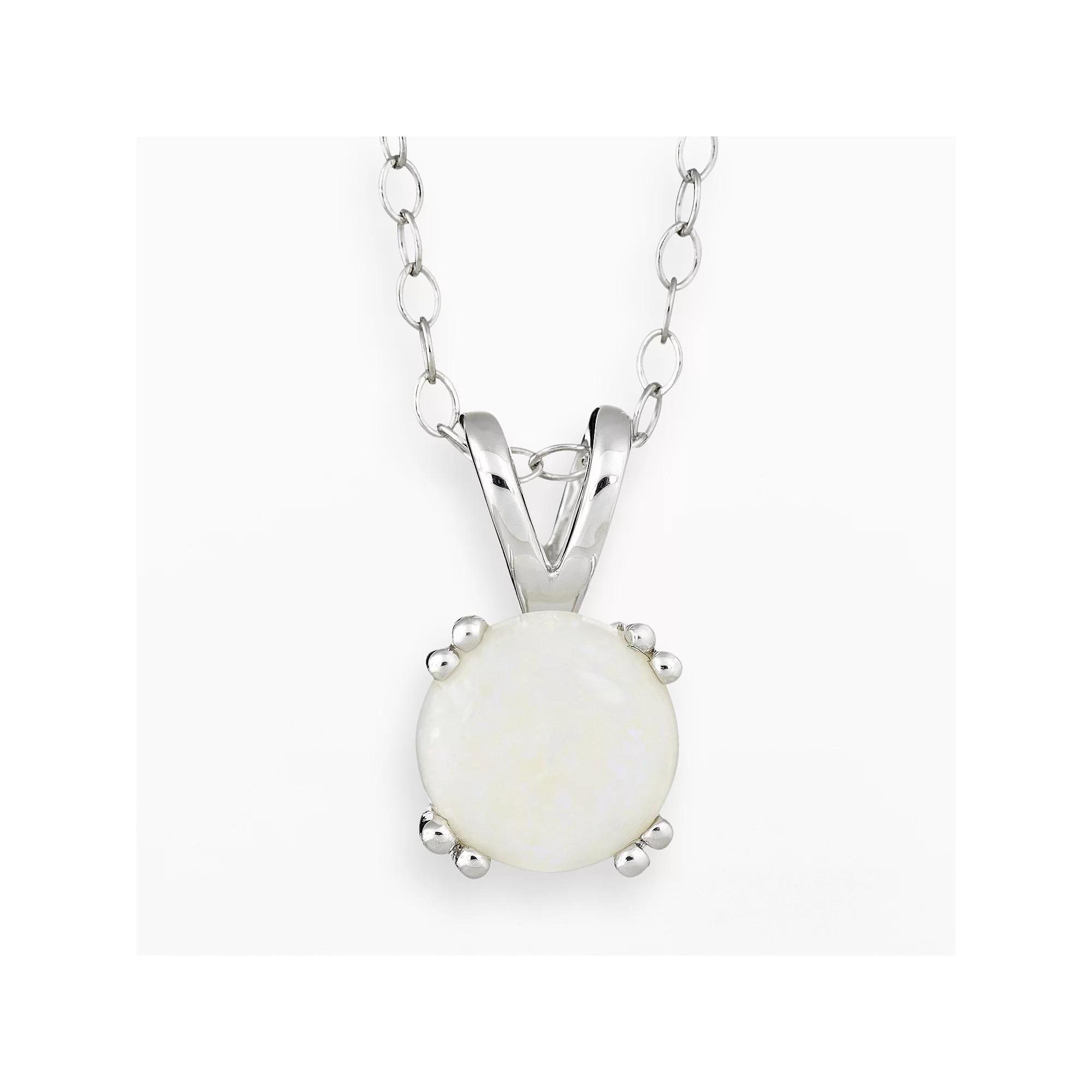 Celebration Gems Sterling Silver Opal Pendant Necklace, Women's, Size: 18", White Product Image