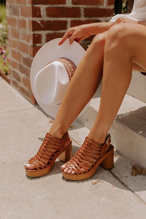The Brooky Faux Leather Heel In Camel Product Image