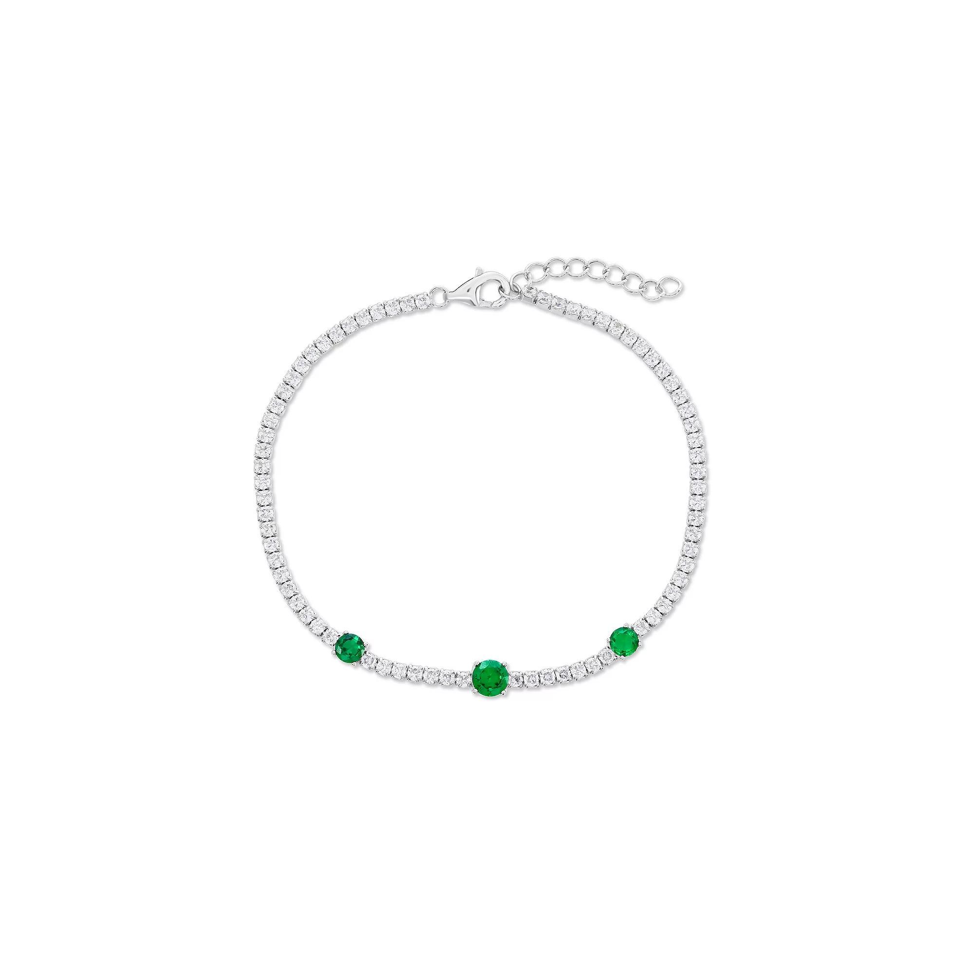 Argento Bella Sterling Silver Cubic Zirconia Tennis Bracelet, Women's, Size: 7-8" ADJ, Red Product Image