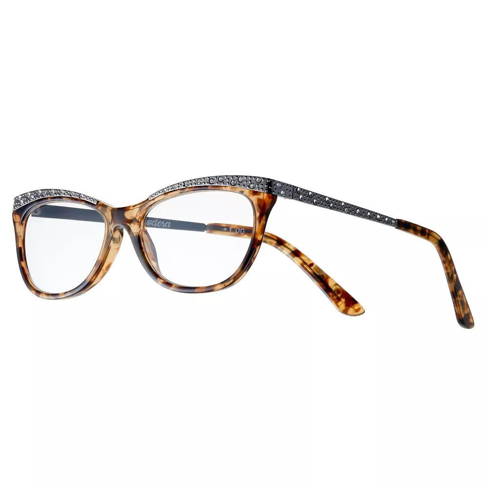 Women's Modera by Foster Grant Arista Crystal Accent Cat-Eye Reading Glasses, Size: +2.0, Tort Product Image