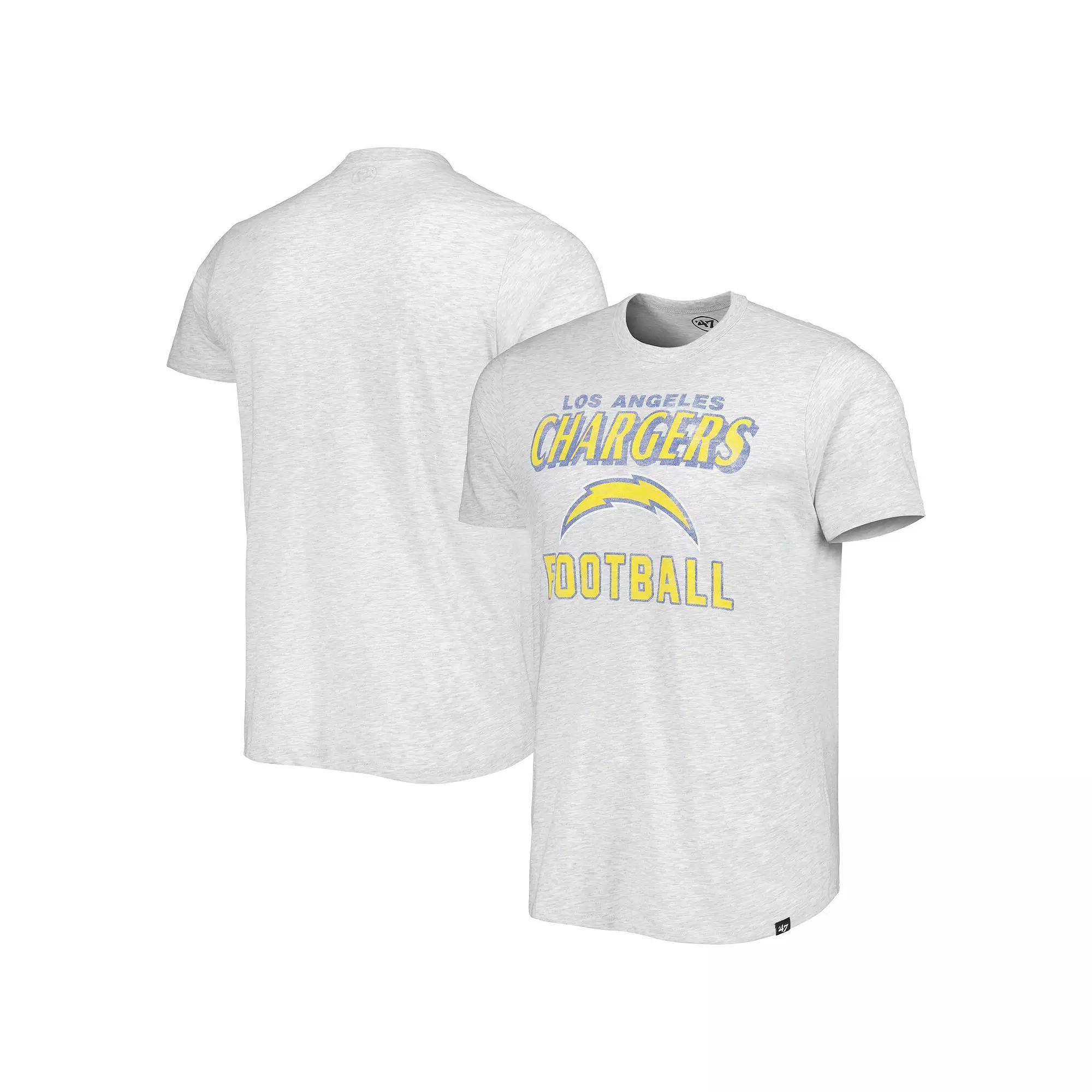 Men's '47 Heathered Gray Los Angeles Chargers Dozer Franklin Lightweight T-Shirt, Size: 3XL, Grey Product Image