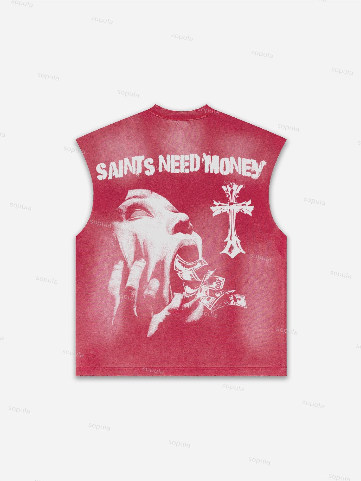 Future World Brainstorming Graphic Print Distressed Tank Top Product Image
