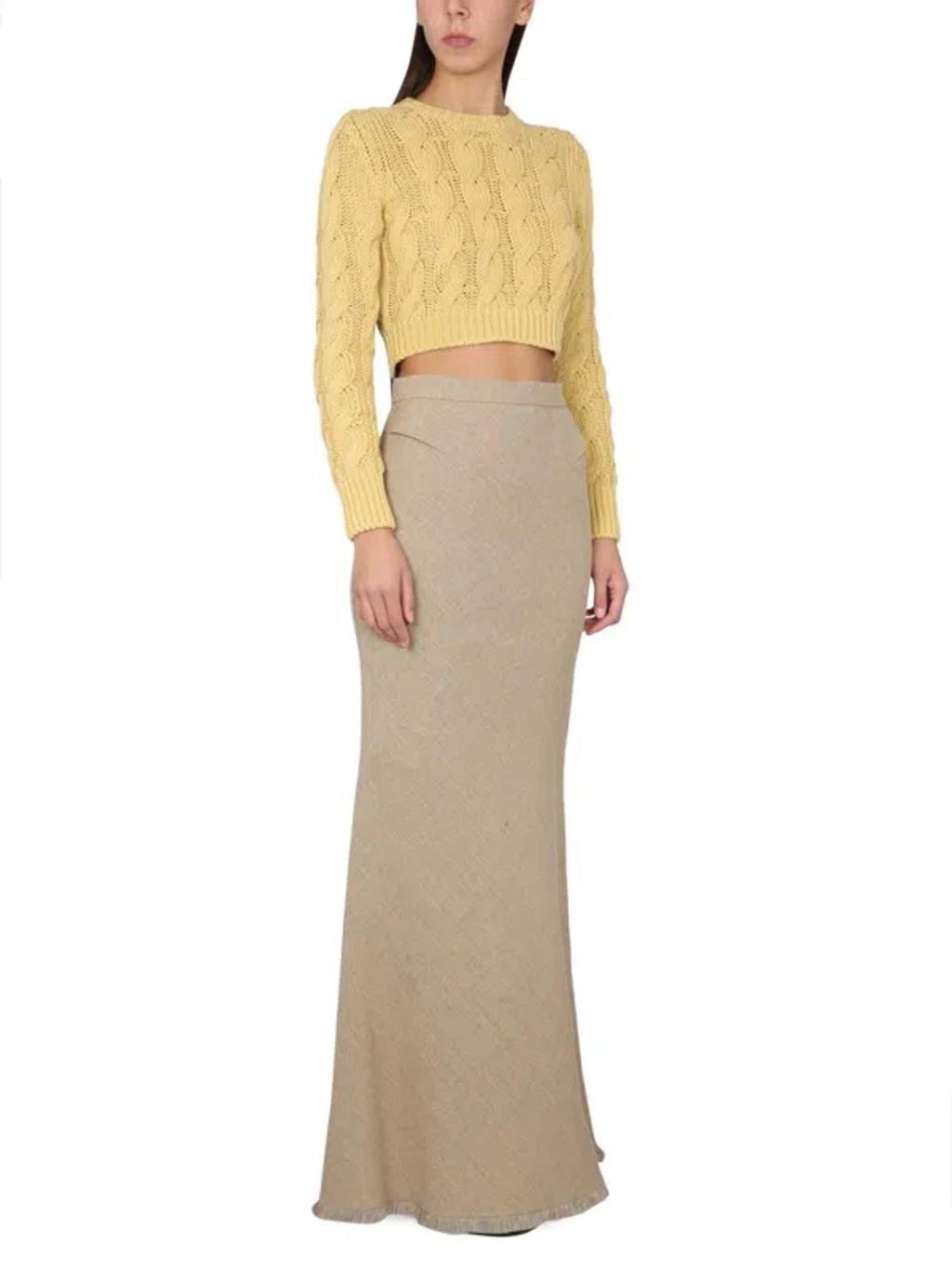 Sphinx Crewneck Sweater In Yellow Product Image