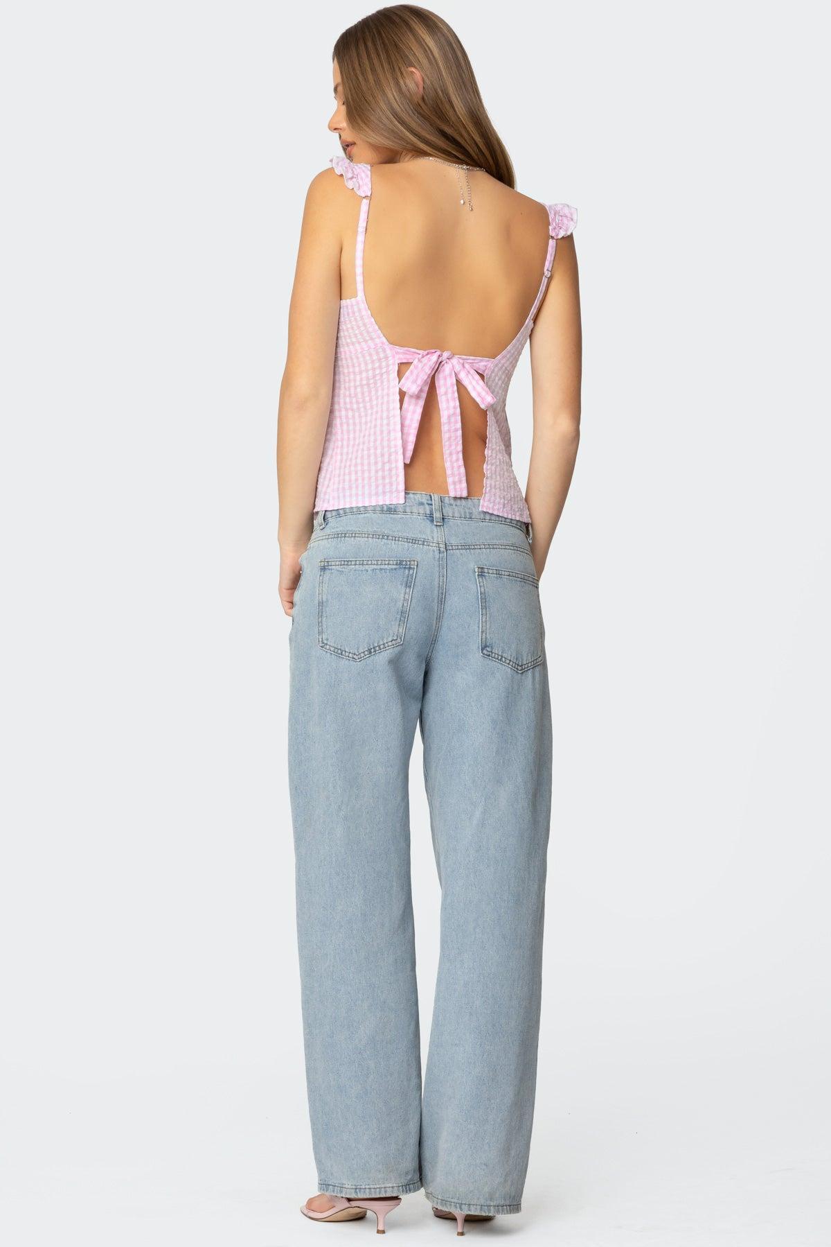 Jenson Backless Gingham Top Product Image