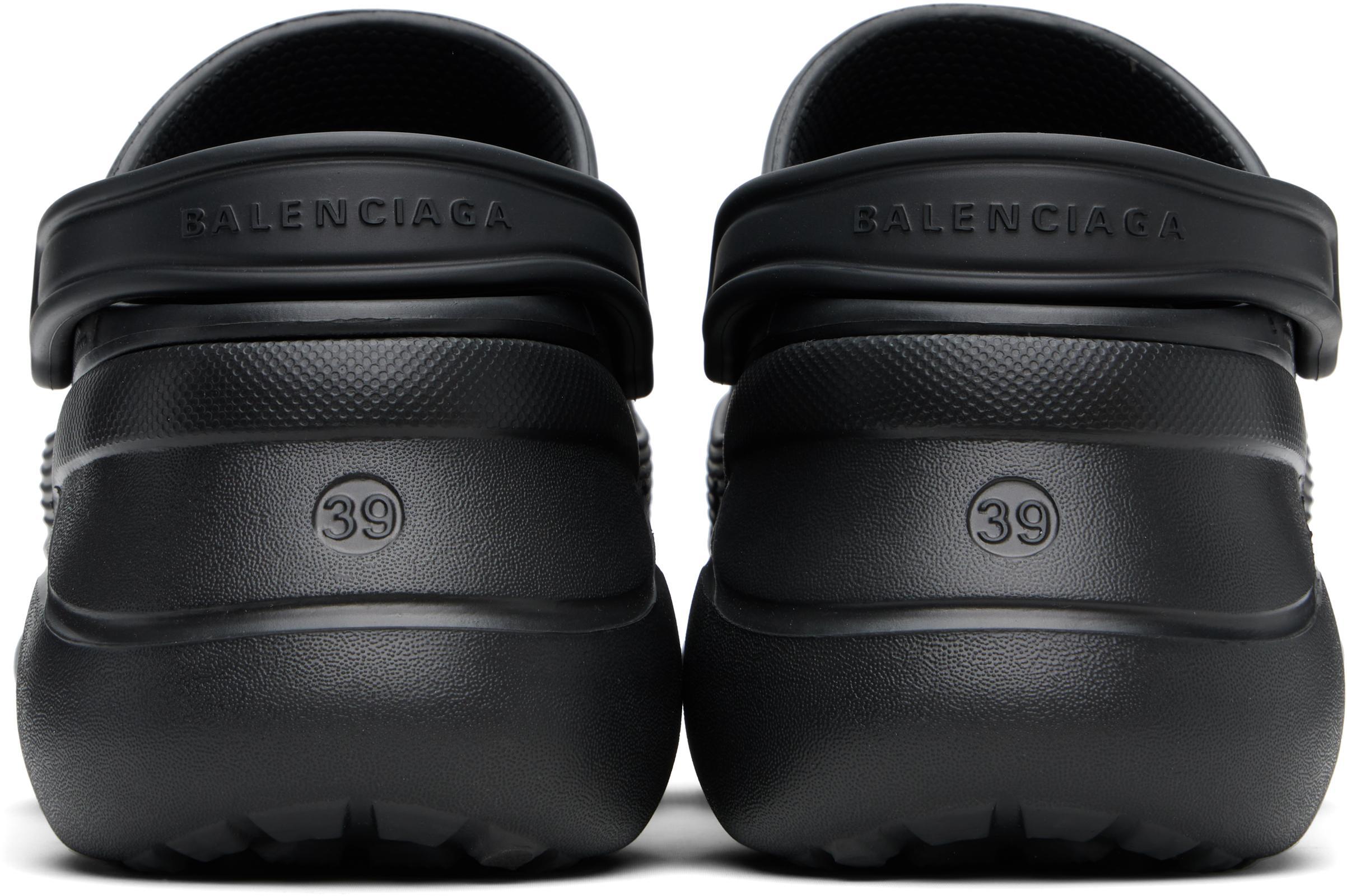 BALENCIAGA Platform Sandals Embellished Ventilation Holes In Black Product Image