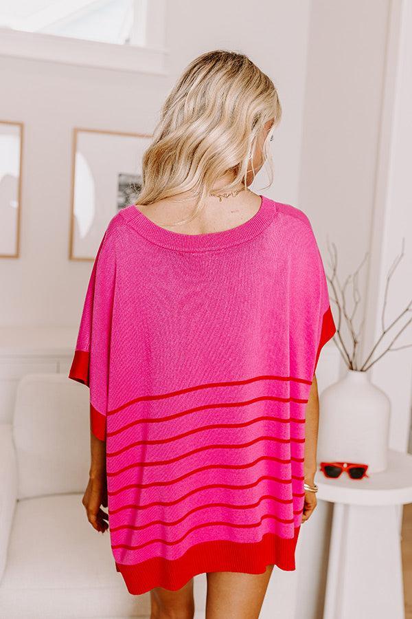 Dockside Cutie Knit Shift Top in Pink Product Image