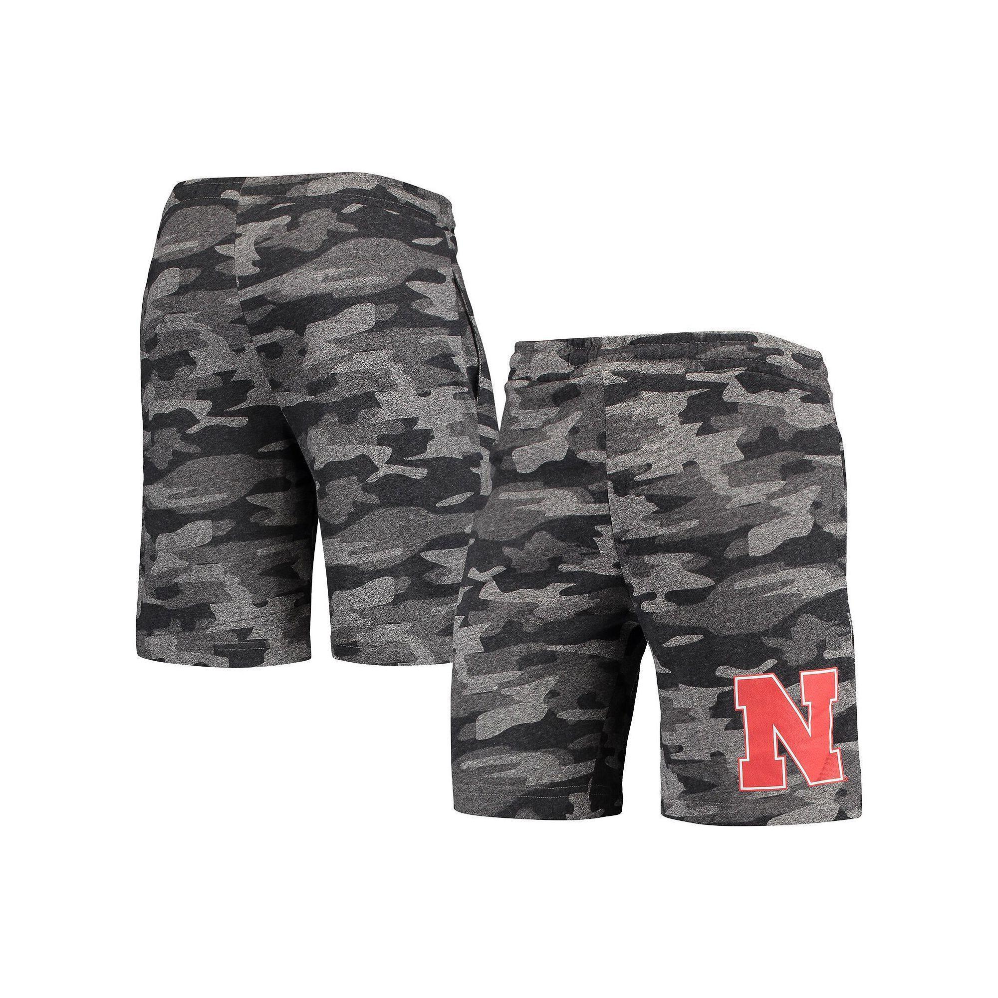 Men's Concepts Sport Charcoal/Gray Nebraska Huskers Camo Backup Terry Jam Lounge Shorts, Size: Small Product Image
