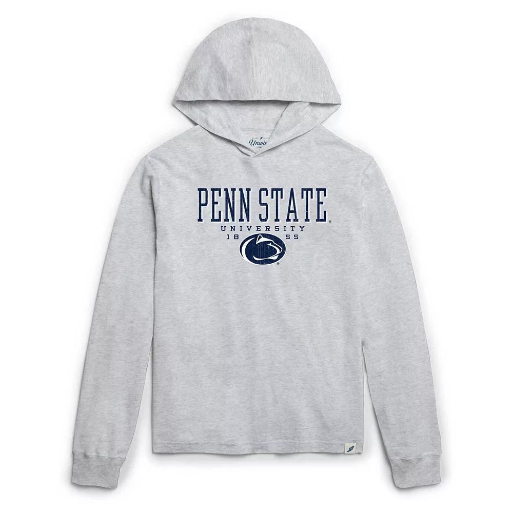 Men's League Collegiate Wear Ash Penn State Nittany Lions Team Stack Tumble Long Sleeve Hooded T-Shirt, Size: 2XL, Black Product Image