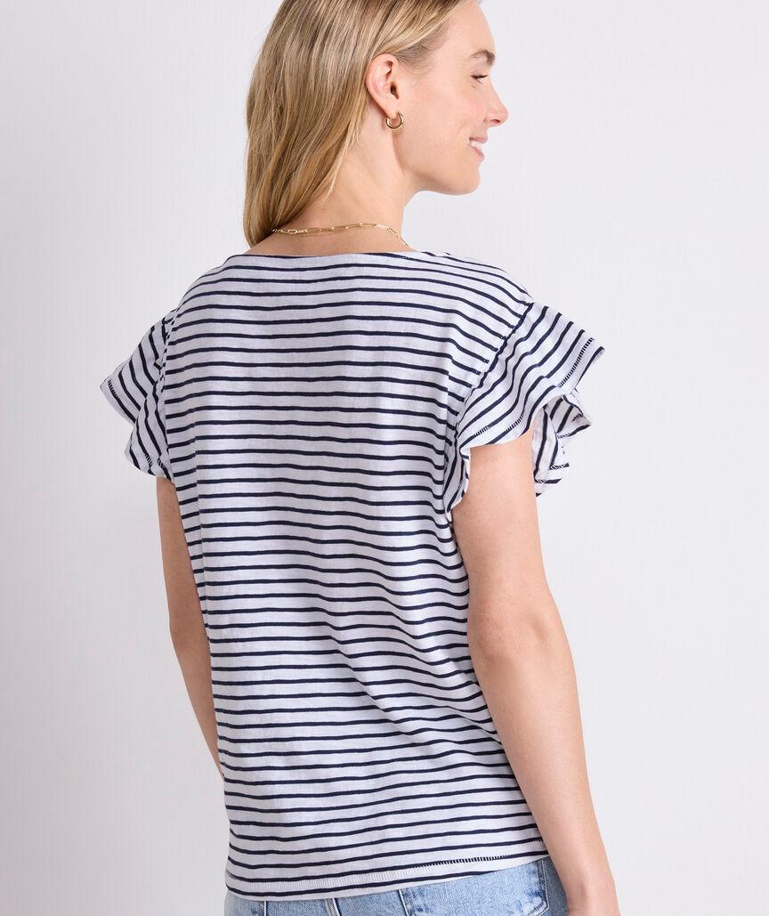 Slub Jersey Flutter-Sleeve Tee Product Image
