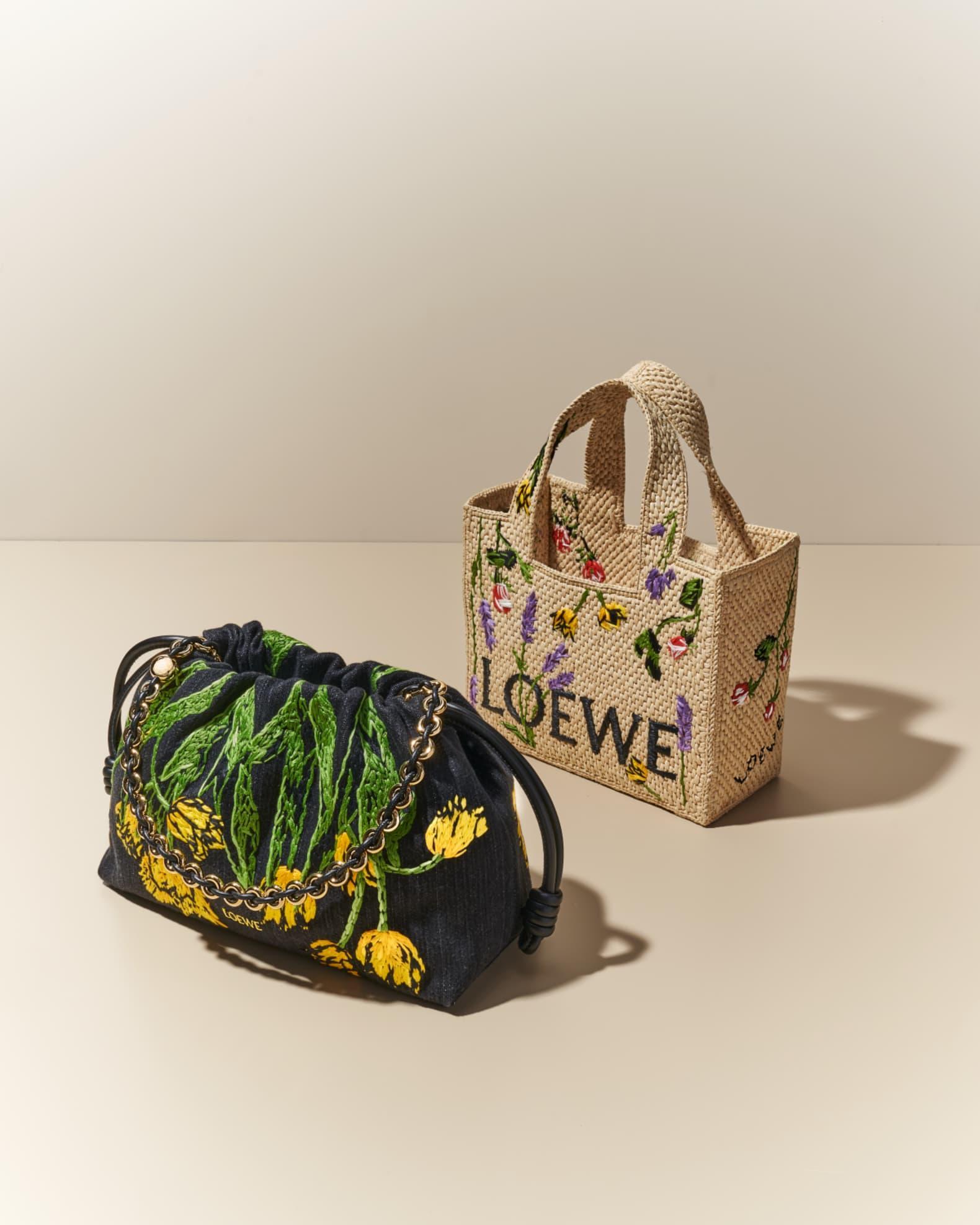 x Paula’s Ibiza Small Flower Tote Bag in Raffia Product Image
