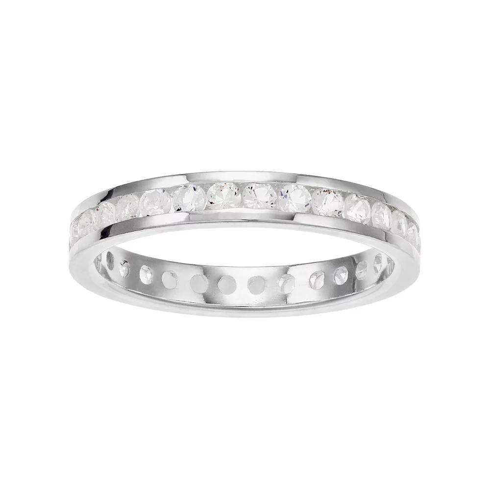 Traditions Jewelry Company Sterling Silver Channel-Set White Topaz Birthstone Ring, Women's, Size: 9 Product Image