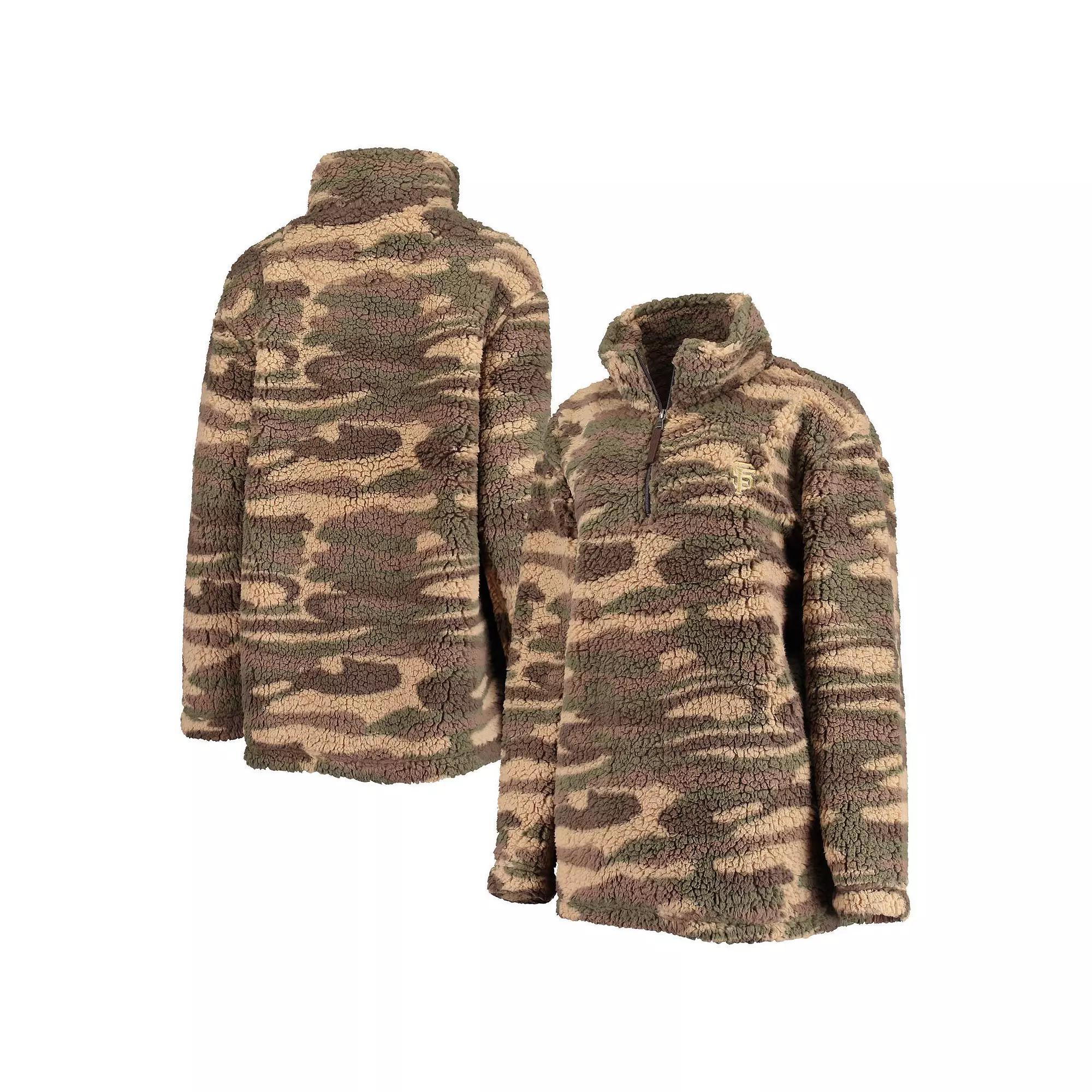 Women's G-III 4Her by Carl Banks Camo San Francisco Giants Sherpa Quarter-Zip Jacket, Size: 2XL, Green Product Image