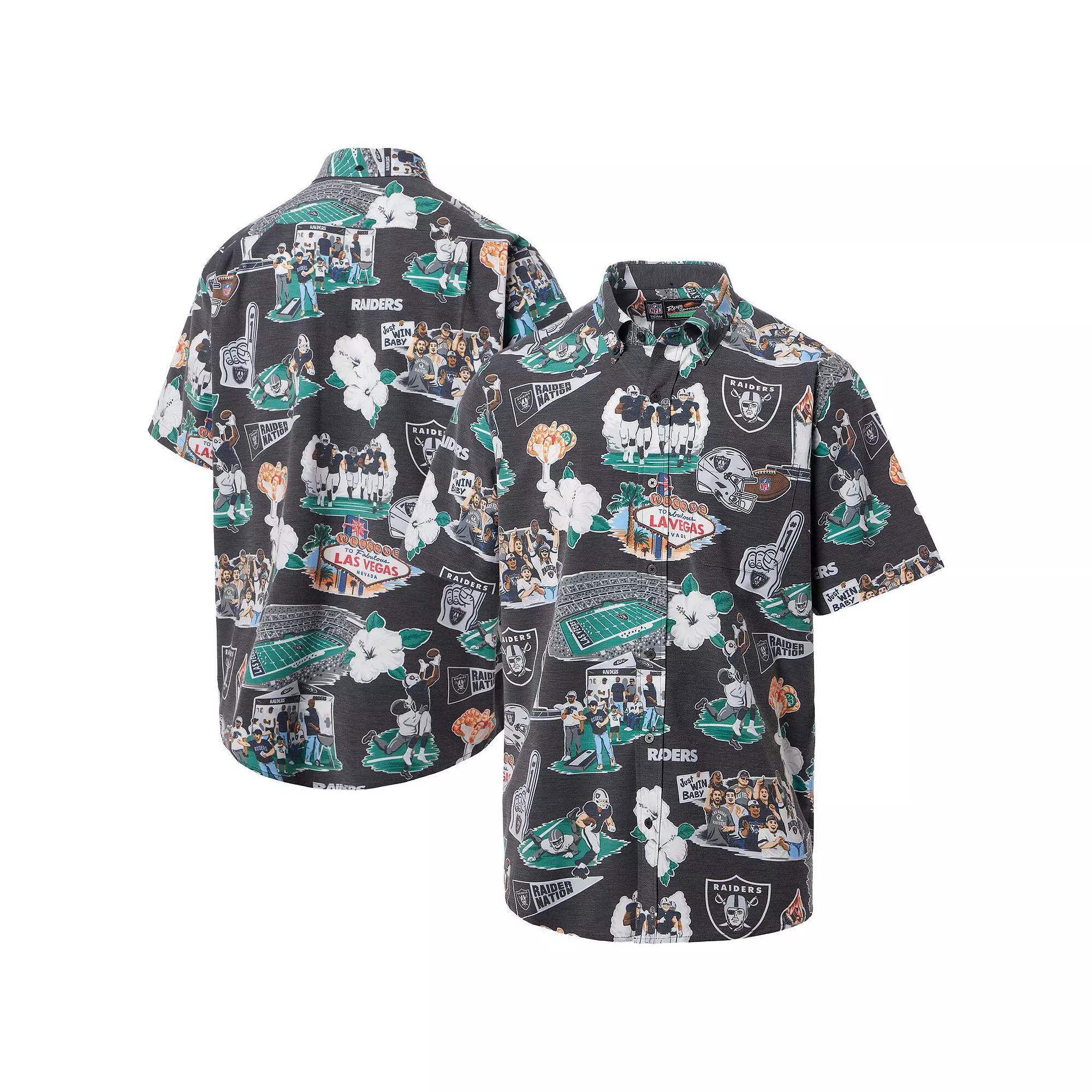 Men's Reyn Spooner Black Las Vegas Raiders Scenic Button-Down Shirt, Size: 3XL, Lvr Black Product Image
