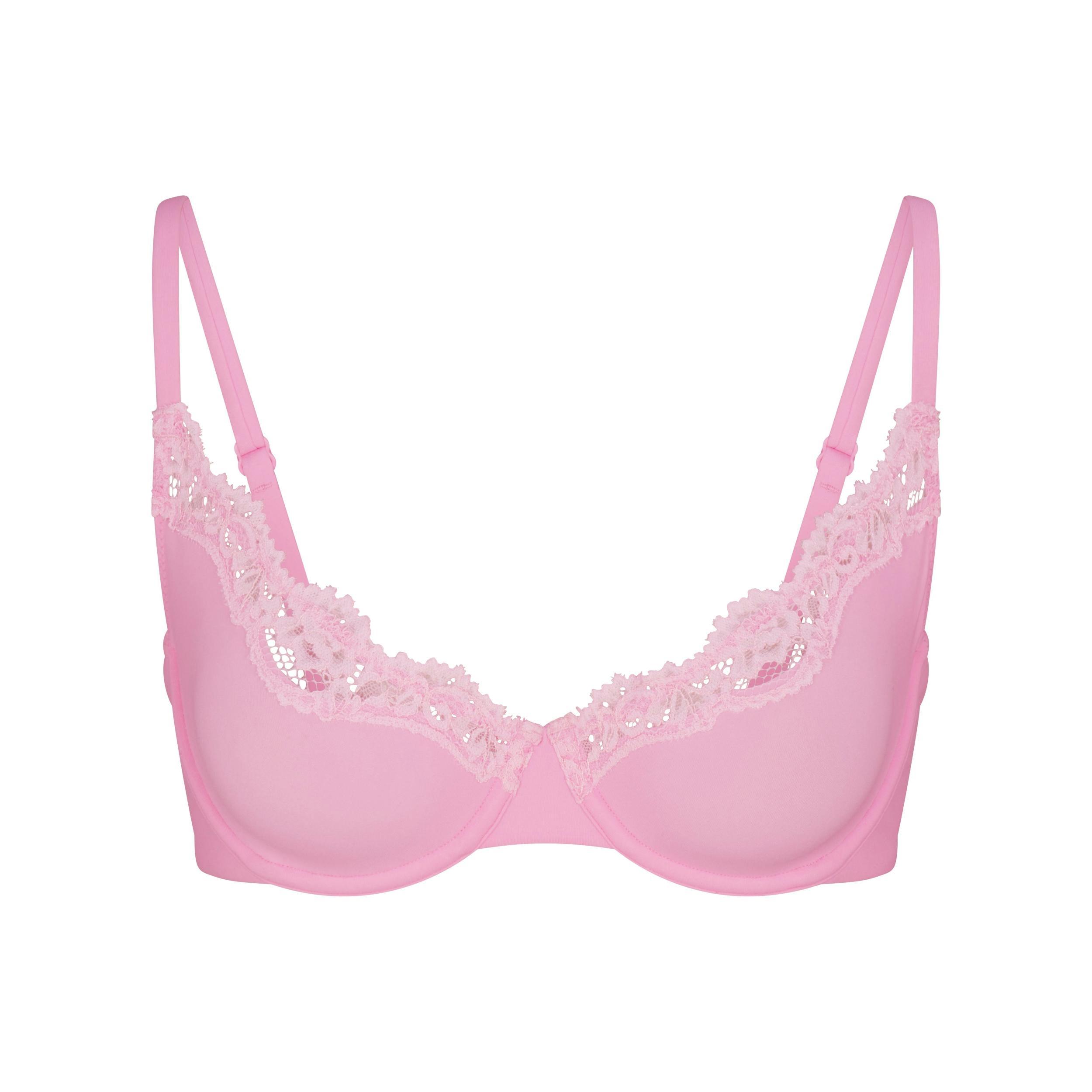 FITS EVERYBODY LACE UNLINED SCOOP BRA | BUBBLEGUM TONAL Product Image
