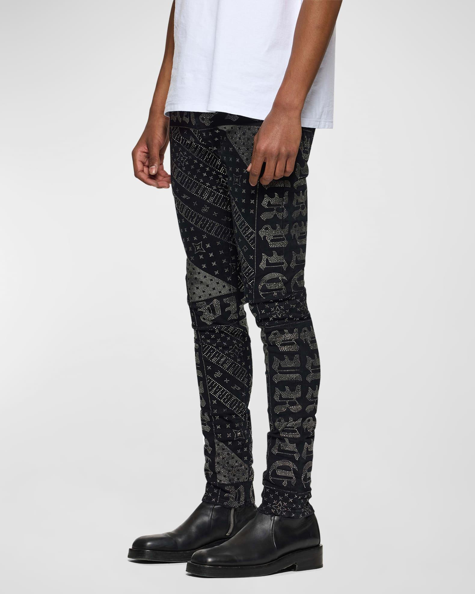 Mens Gothic Flag Hotfix Skinny Jeans Product Image
