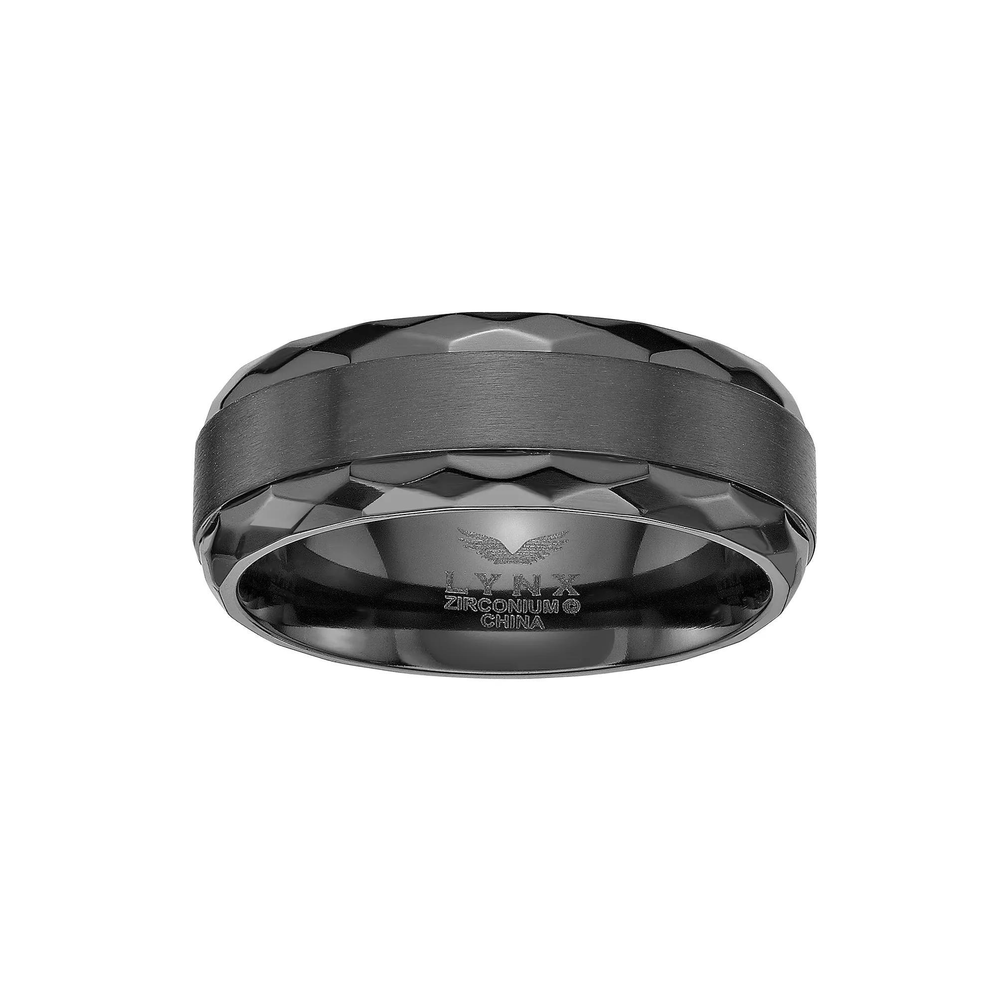 Men's LYNX Black Zirconium Textured Ring, Size: 12 Product Image