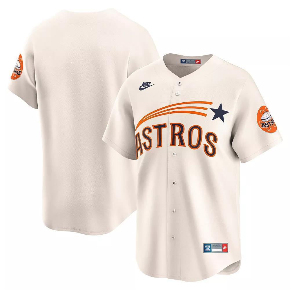 Men's Nike Cream Houston Astros Throwback Cooperstown Collection Limited Jersey, Size: Medium, Beige Product Image